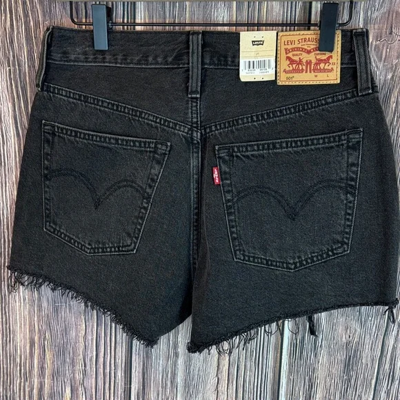Levi's Women's Dark Denim Jean Shorts - Picture 3 of 7